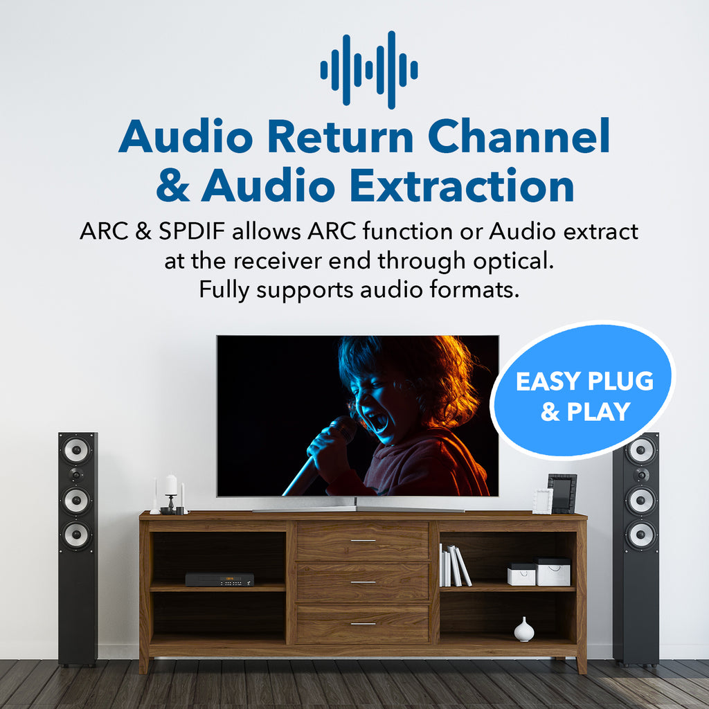 4K@60hz HDMI™ Extender (Loop, Bi-IR, SPDIF) - 230ft (cat6)-UHD-EX230A-K