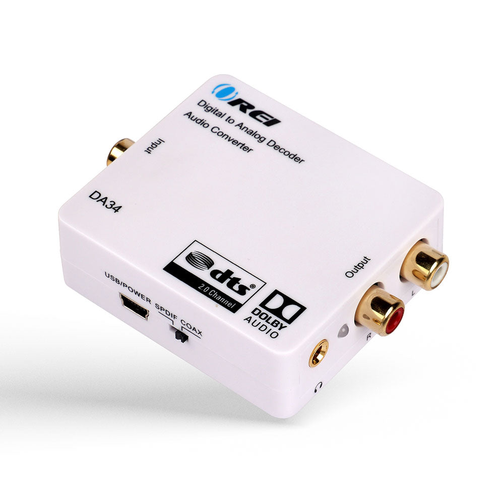 Dolby Digital to Analog Audio Converter Decoder -SPDIF/Coaxial Input to RCA Output (DA34)