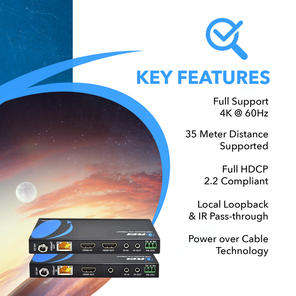 4K HDBaseT HDMI™ Extender (Loop) - 115ft (cat6)-EX-115UHD-K