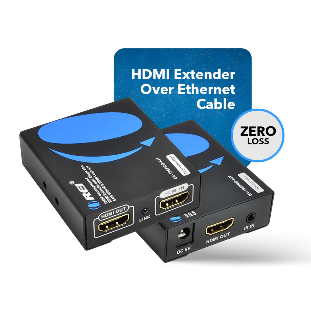 OREI HDMI Extender Over Single CAT6/CAT7 Cable 1080p With IR-Upto 196 FT-Supports & 3D, HD Audio