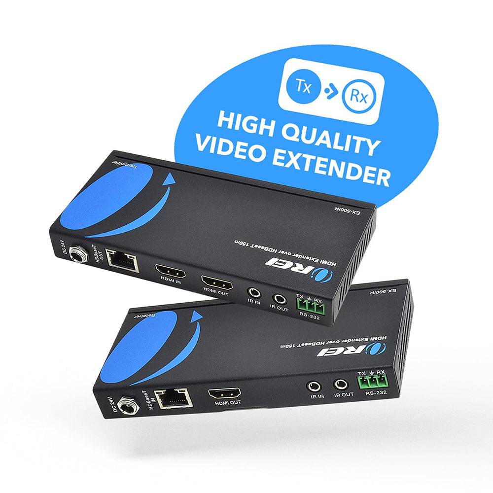 1080P HDBaseT HDMI Extender over Cat5e/6 Upto 500 Feet -2 Way IR & HDMI Loopout (EX-500IR)