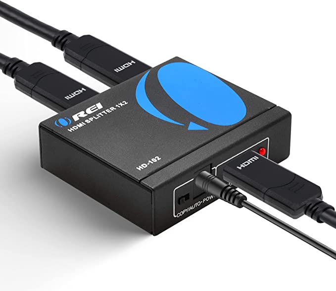 1x2 HDMI Splitter: 1-in 2-out, USB Powered, EDID, 3D Support (HD-102)