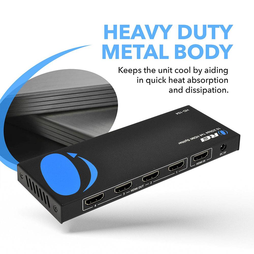 4K@30Hz 1x4 HDMI™ Splitter-HD-104