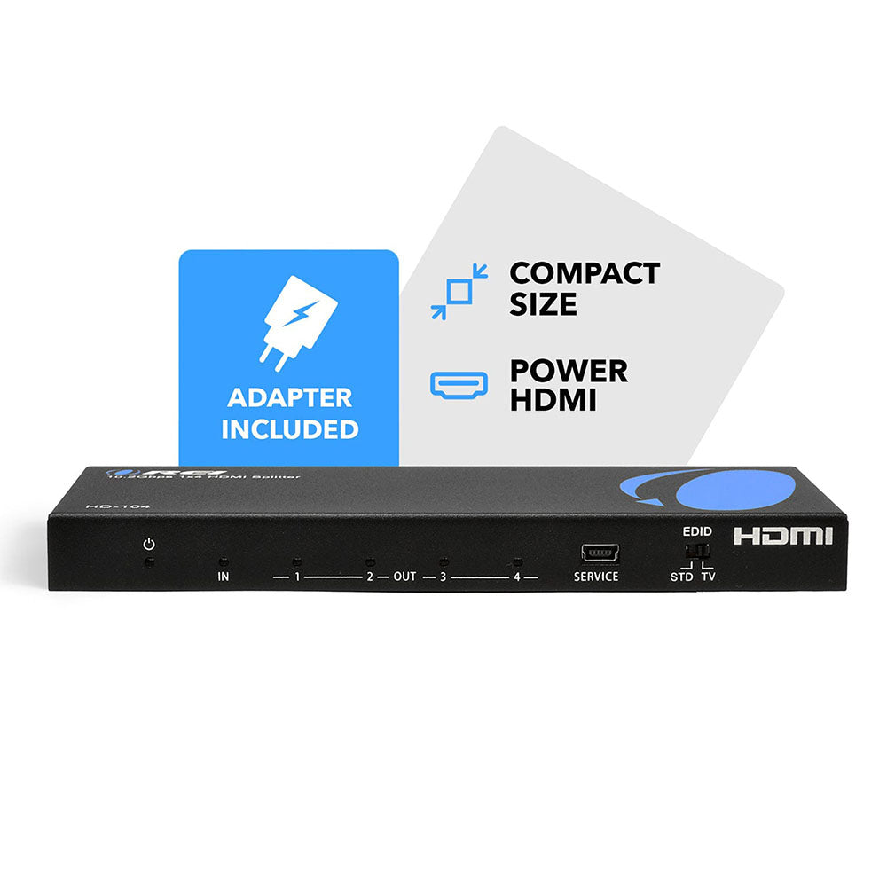 1x4 HDMI Splitter: 1-in 4-out (HD-104)