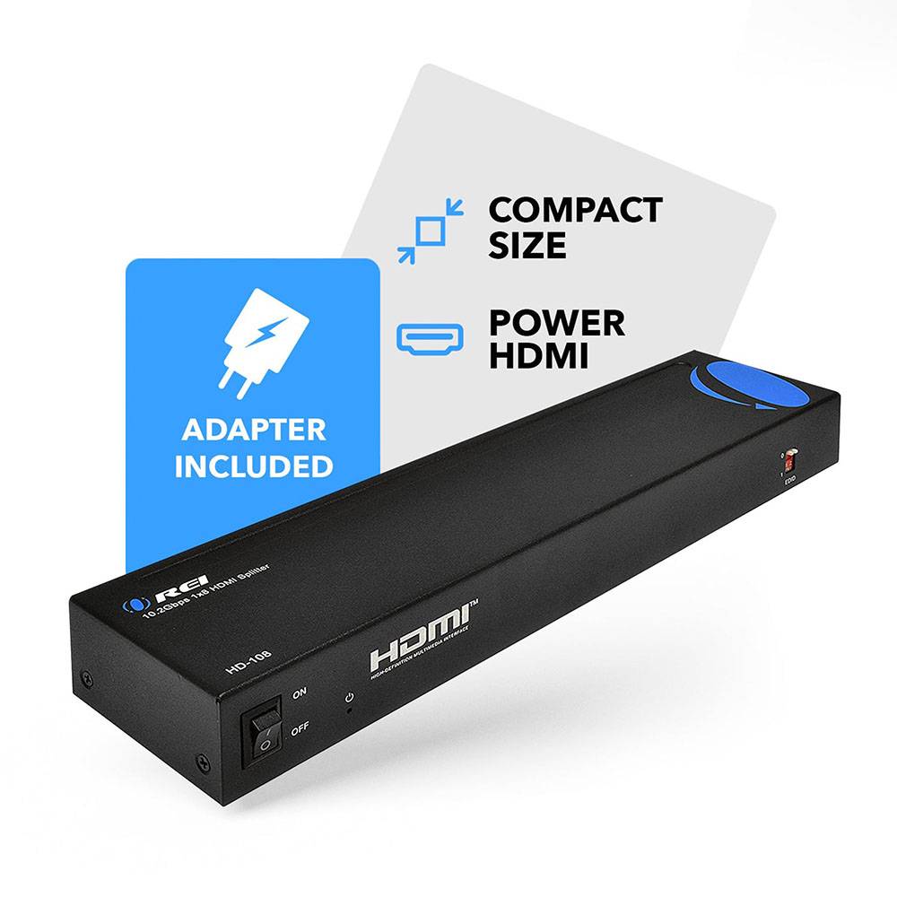 DUPLICADOR HDMI 1X8 HDMI SPLITTER BOX 1 INPUT 8 OUTPUT 1080P 3D (108)