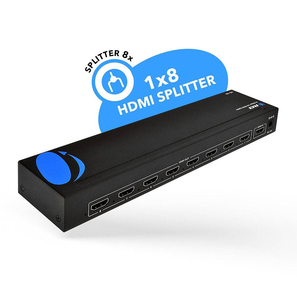 1x8 HDMI Splitter : 1-in 8-Out, 1080p, EDID