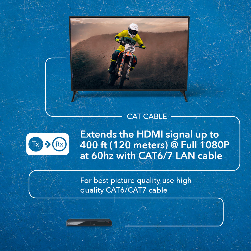 1080p 1x8 HDMI™ Extender Splitter (Over IP) - 400ft (cat6)-HD-EX108