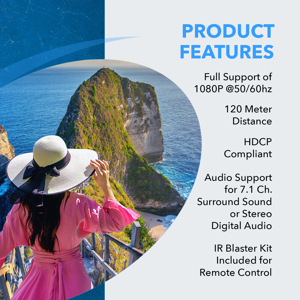 1080p 1x8 HDMI™ Extender Splitter (Over IP) - 400ft (cat6)-HD-EX108