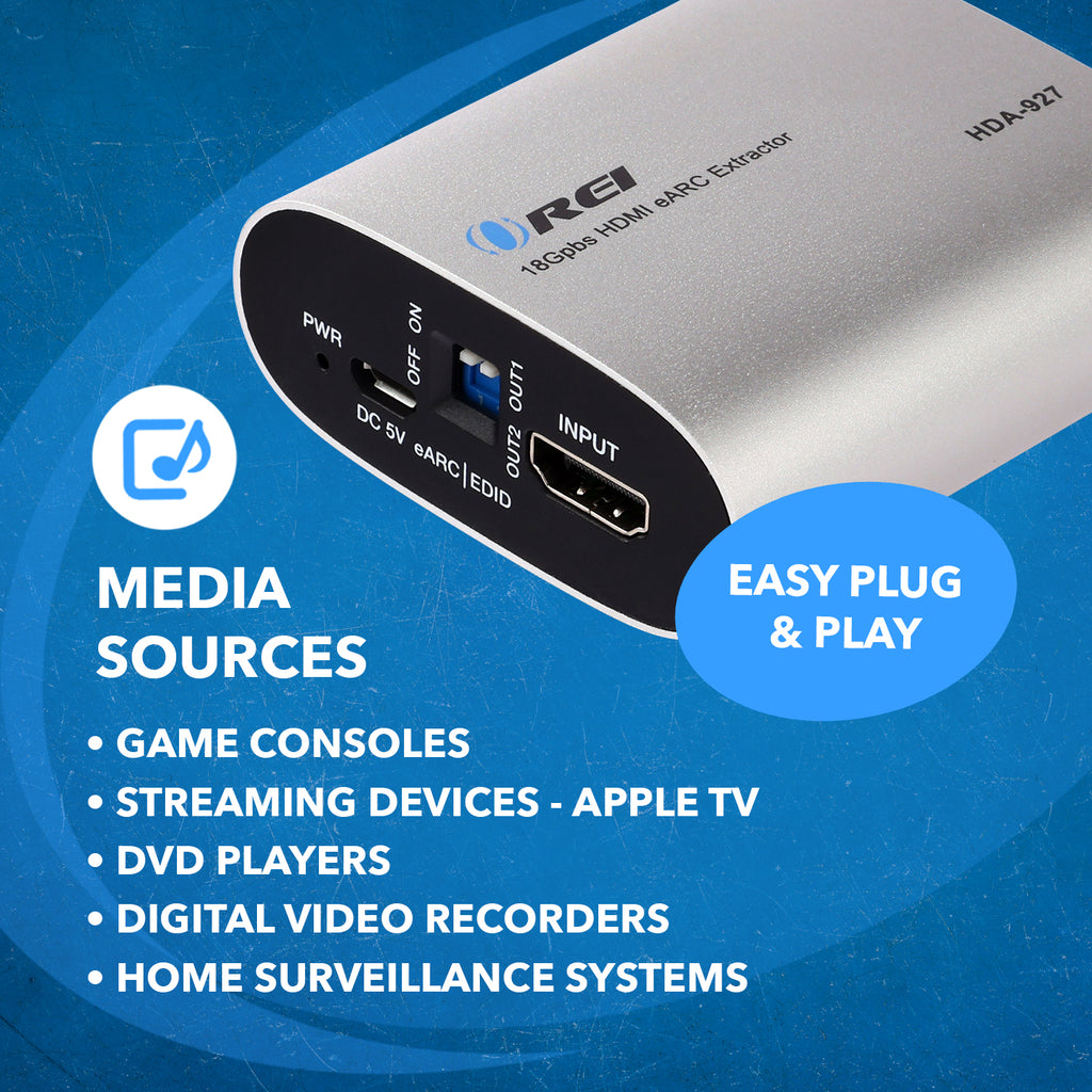 4K HDMI™ or eARC Audio Extractor-HDA-927