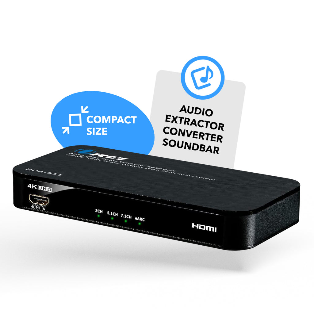 Dual HDMI eARC Audio Extractor 4K@60Hz with Optical Port & 3.5mm jack, 18Gbps bandwidth (HDA-931)