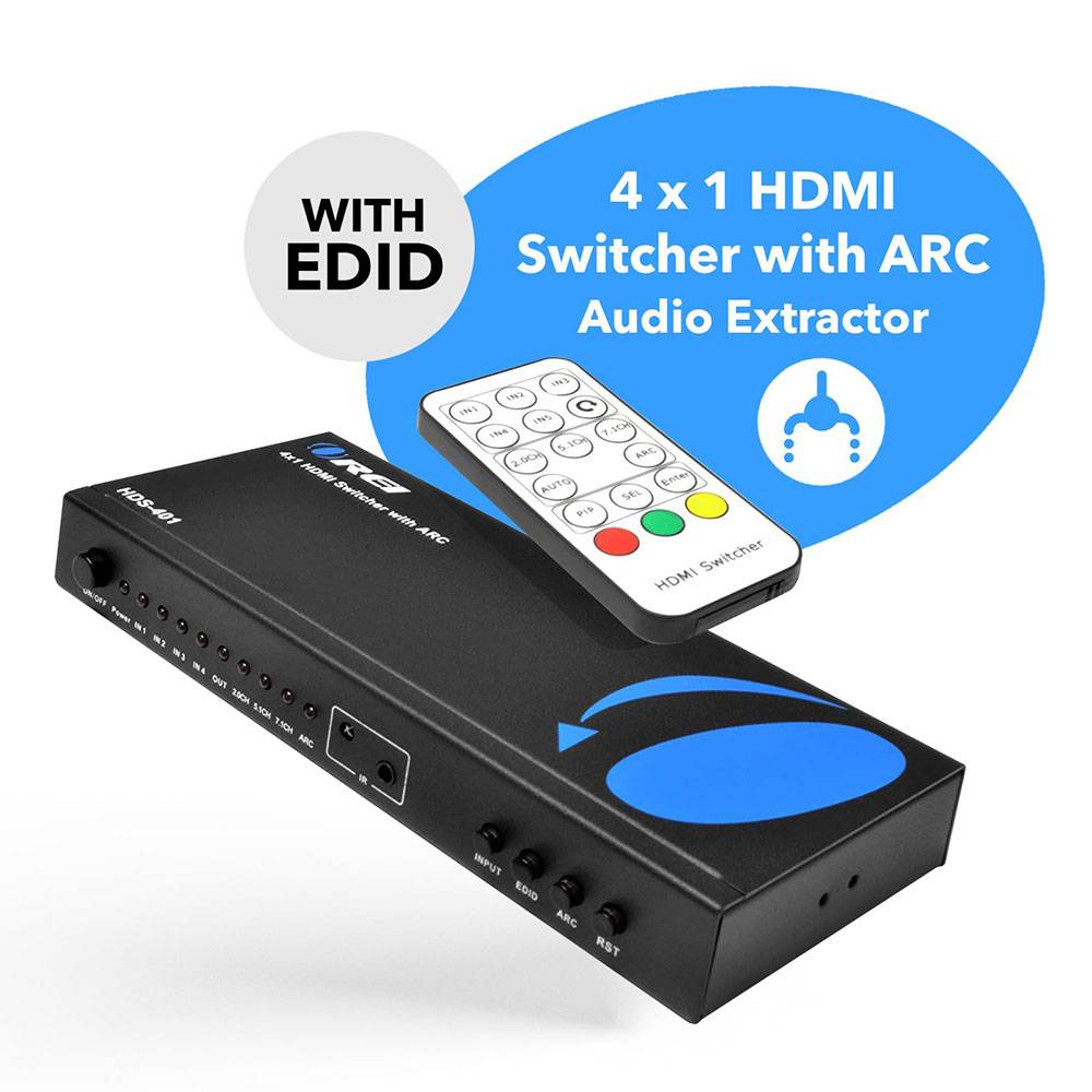 4K HDMI Switcher 4 x 1 Switch with ARC Audio Extractor (HDS-401)