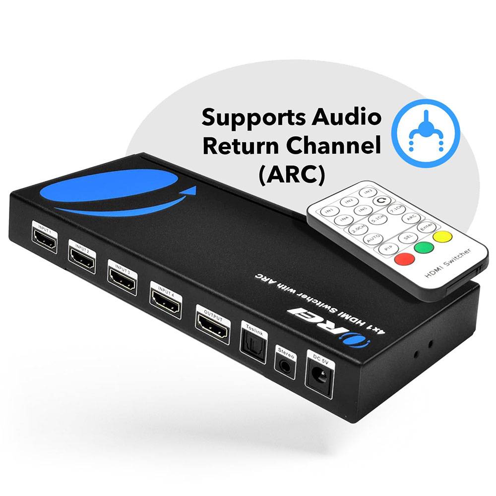 4K HDMI Switcher 4 x 1 Switch with ARC Audio Extractor (HDS-401)