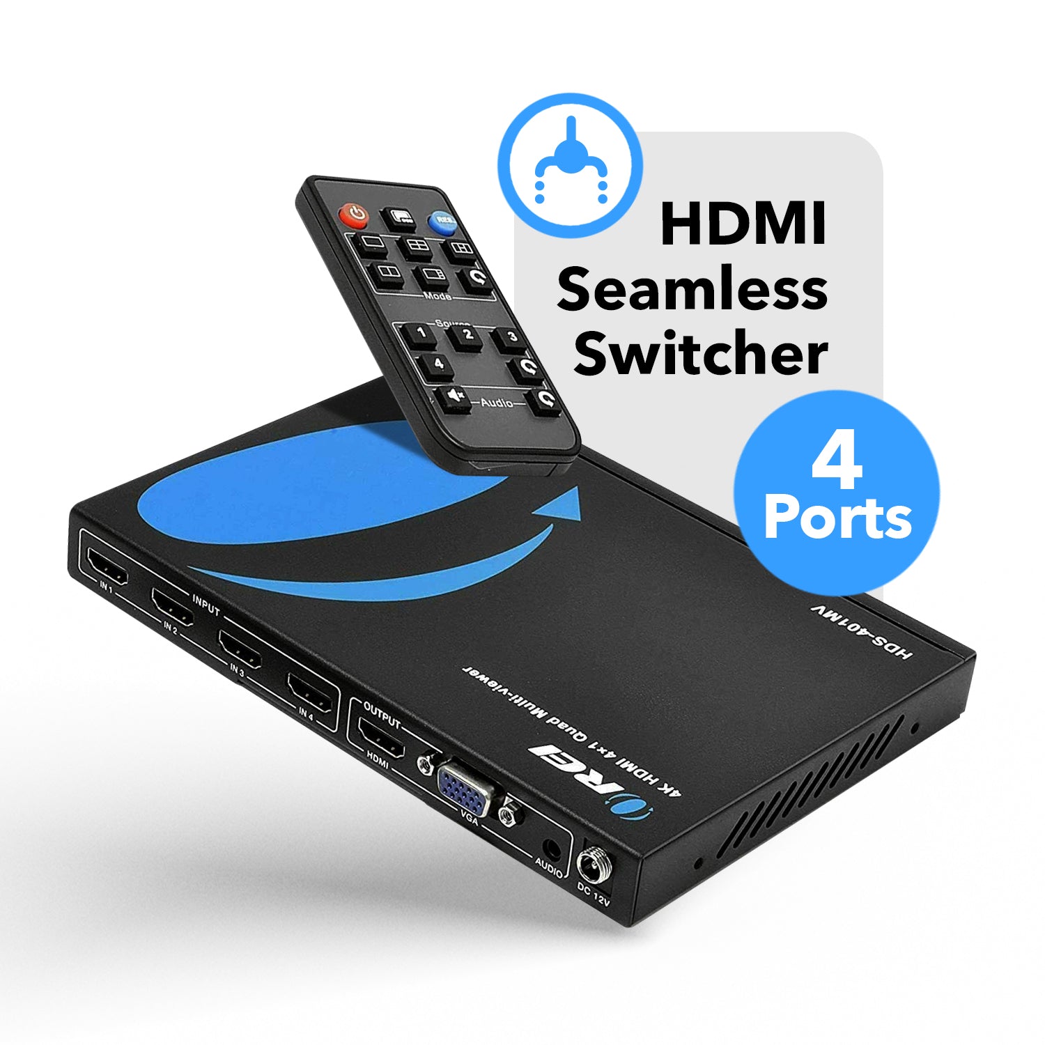 4x1 HDMI Switch: 4-In-1-Out Supports UltraHD 8K, Dolby Vision, HDR10+, Auto  Switching (BK-401)