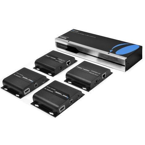TNS-HFX4 TNS-HFC4 NSFプレイバックカートリッジ 拡張ユニット OREI | UHD 1x4 HDMI Extender Splitter Over CAT5/6 Upto 395Ft- OREI