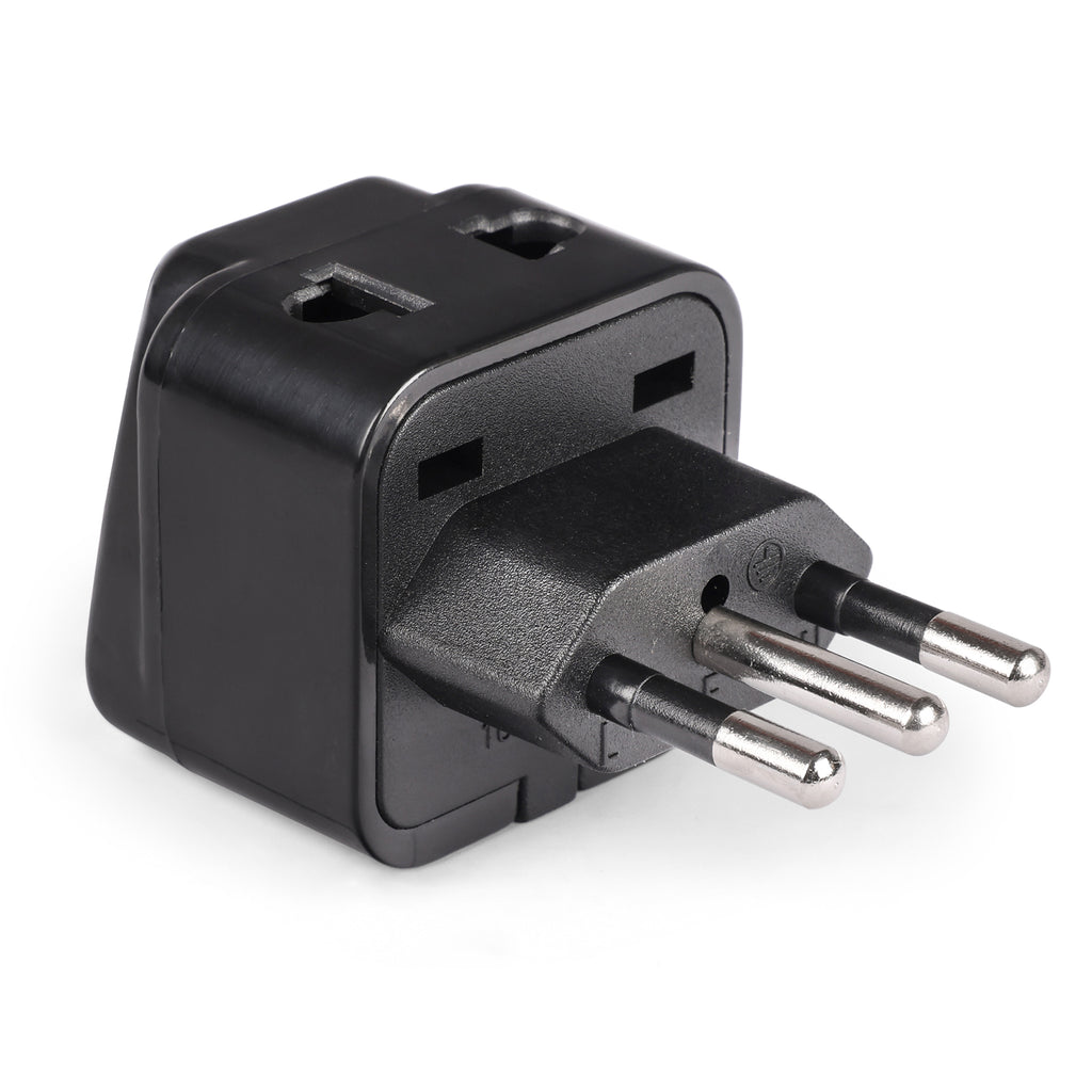 Italy, Libya Travel Adapter - 2 in 1 - Type L - Compact Design (DB-12A)