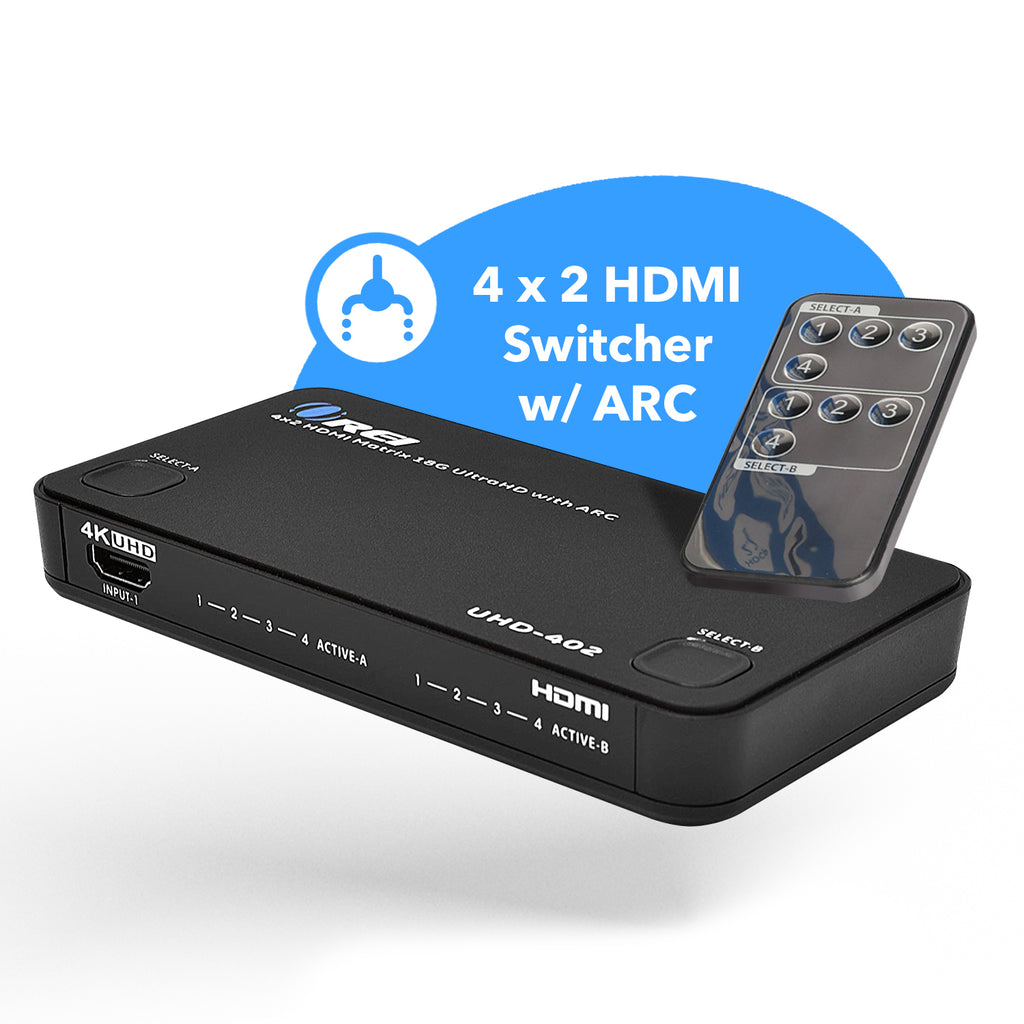 Ultra HD 4x2 HDMI Matrix Switch Full 3D with ARC Support (UHD-402)