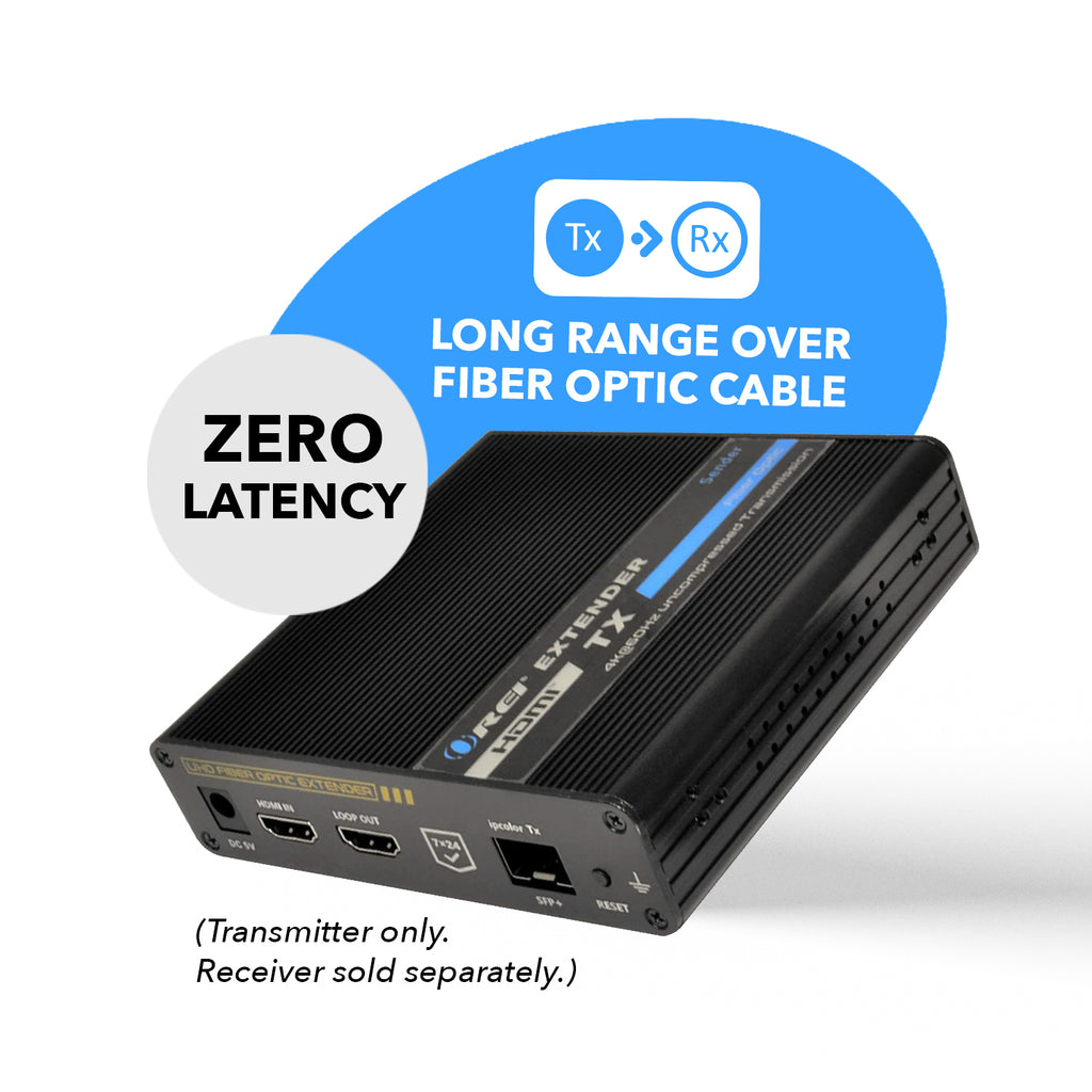 4K HDMI Extender Balun Over Fiber Optic Cable, HDR10, ARC & RS-232 Up to 40 KM - One to Many (Transmitter & Receivers sold separately)