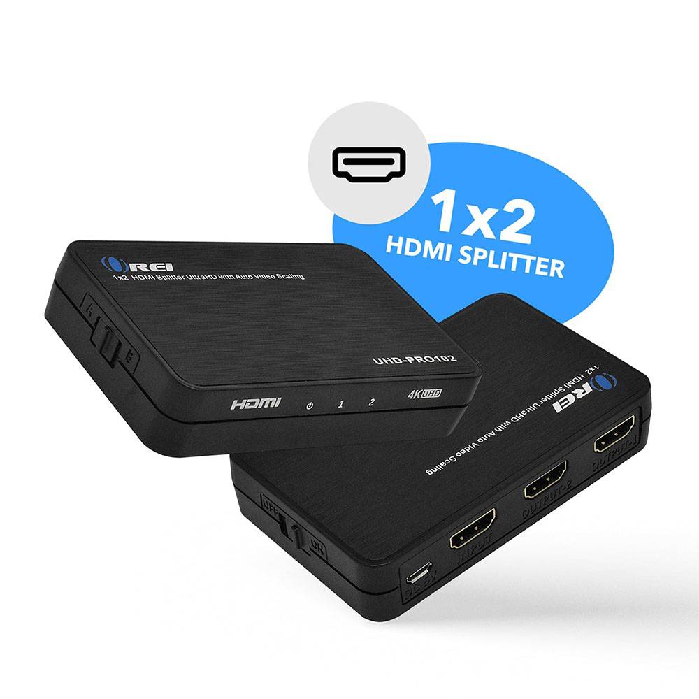 1x2 HDMI Splitter: 1-in 2-out, UltraHD 4K, Downscale, EDID (UHD-PRO102)