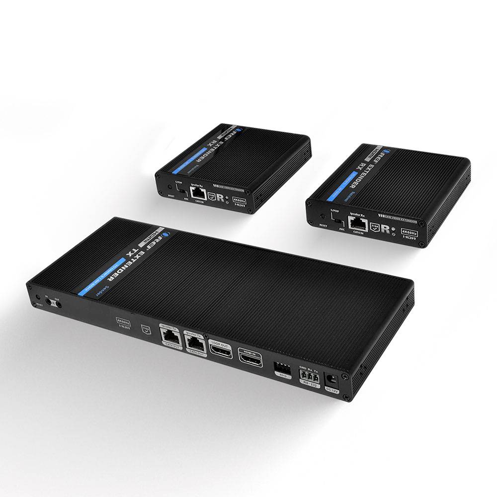 1x2 4K HDMI Extender Splitter Over Single CAT6/7 Up To 230 Ft - Ipcolor Technology – 18 Gbps, Bi-Directional IR, RS-232, EDID (UHD12-IPC230-K)