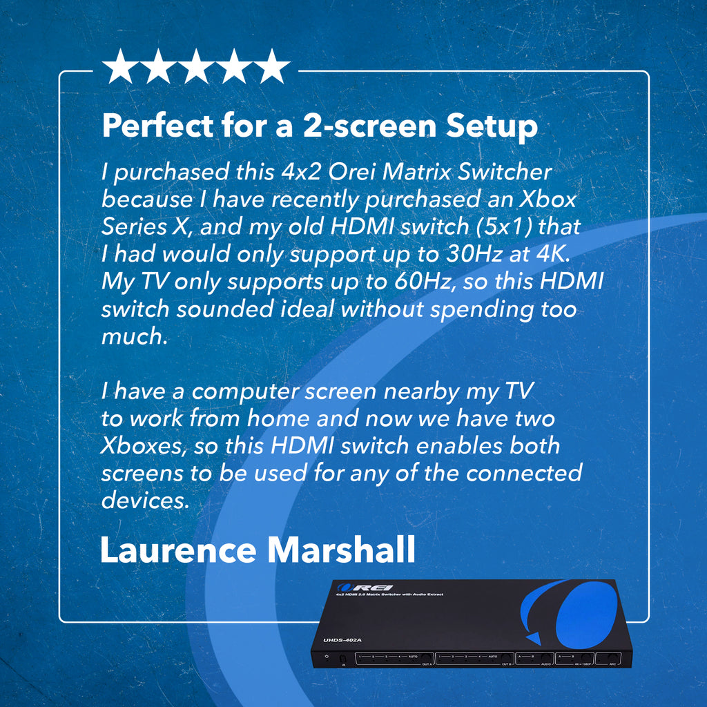 4K@60hz 4x2 HDMI™ Matrix  (Audio Extract)-UHDS-402A