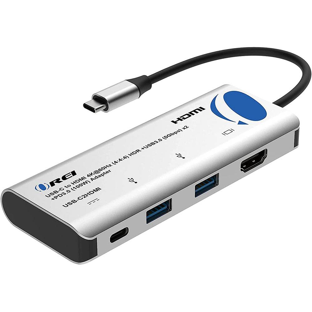 HDMI-C to HDMI Hub 4K@60Hz Adapter USB 3.0 x 2 + USB-C PD 3.0 (100W) -  Thunderbolt 3, Extend Display