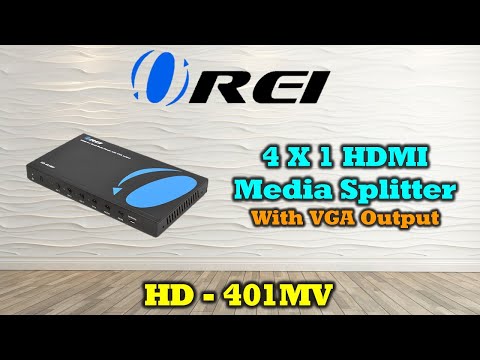 Quad Multi Viewer 4x1 HDMI Switch HDMI/VGA Output Full HD 1080p (HD-401MV)