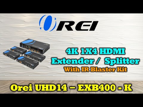 4K UltraHD 1x4 HDMI Extender Splitter Over CAT6/7 Up to 400 Ft with HDBaseT, EDID, IR Control (UHD14-EXB400-K)