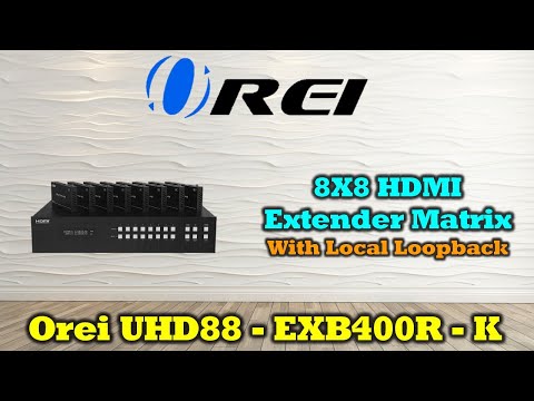 8x8 HDMI Matrix Switcher Extender & HDBaseT Over CAT5e/6/7 Cable (UHD88-EXB230R-K)