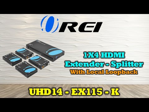 Ultra HD 1x8 HDMI Extender Splitter Over CAT6/7 Upto 115 Ft support 4K, Loop-out, IR Remote, EDID (UHD18-EX115-K)