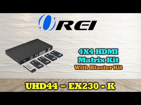 4x4 HDMI Matrix Switcher Extender & HDBaseT Over CAT5e/6/7 Cable (UHD44-EX230-K)