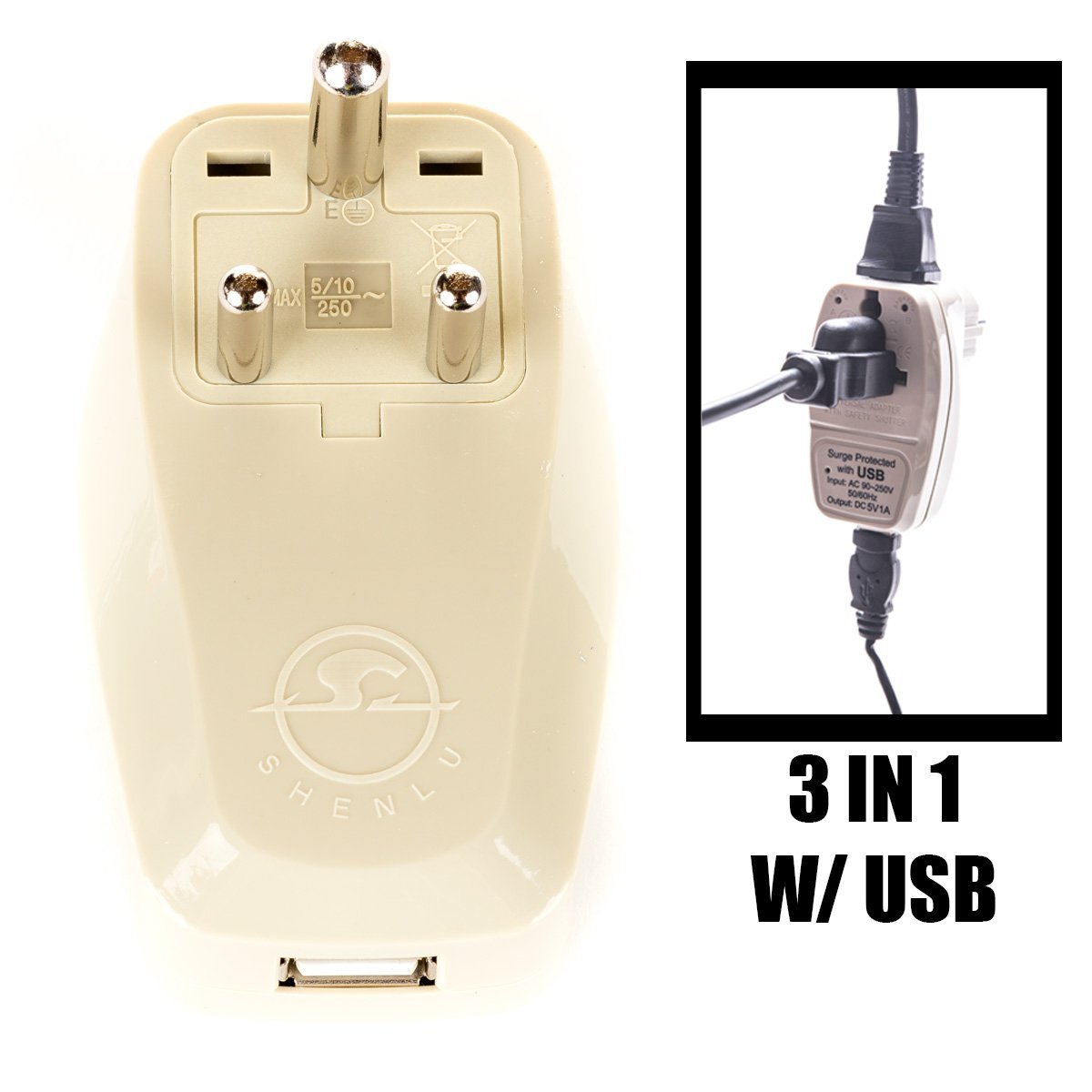 OREI 3 in 1 India Travel Adapter | OREI